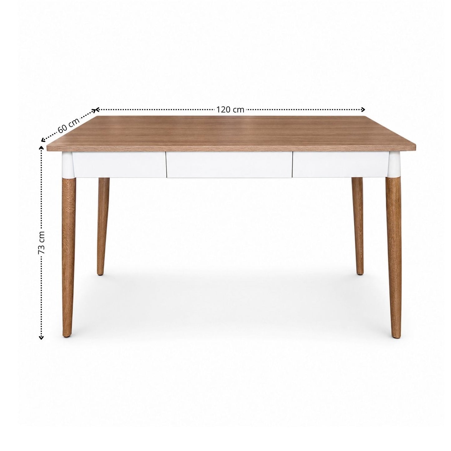 Escritorio Para Pc O Estudio White Madera 73X120X60