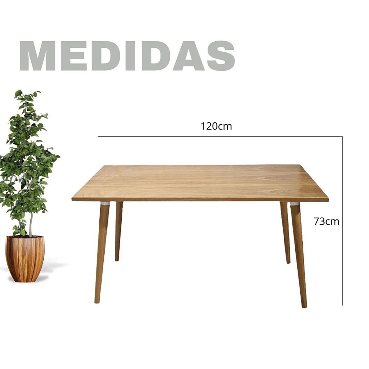 Juego de Comedor Madera Robledo con 4 Sillas Milano blanca