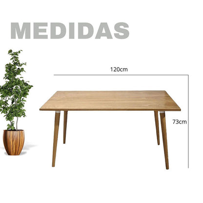 Juego de Comedor Madera Robledo con 4 Sillas Milano gris