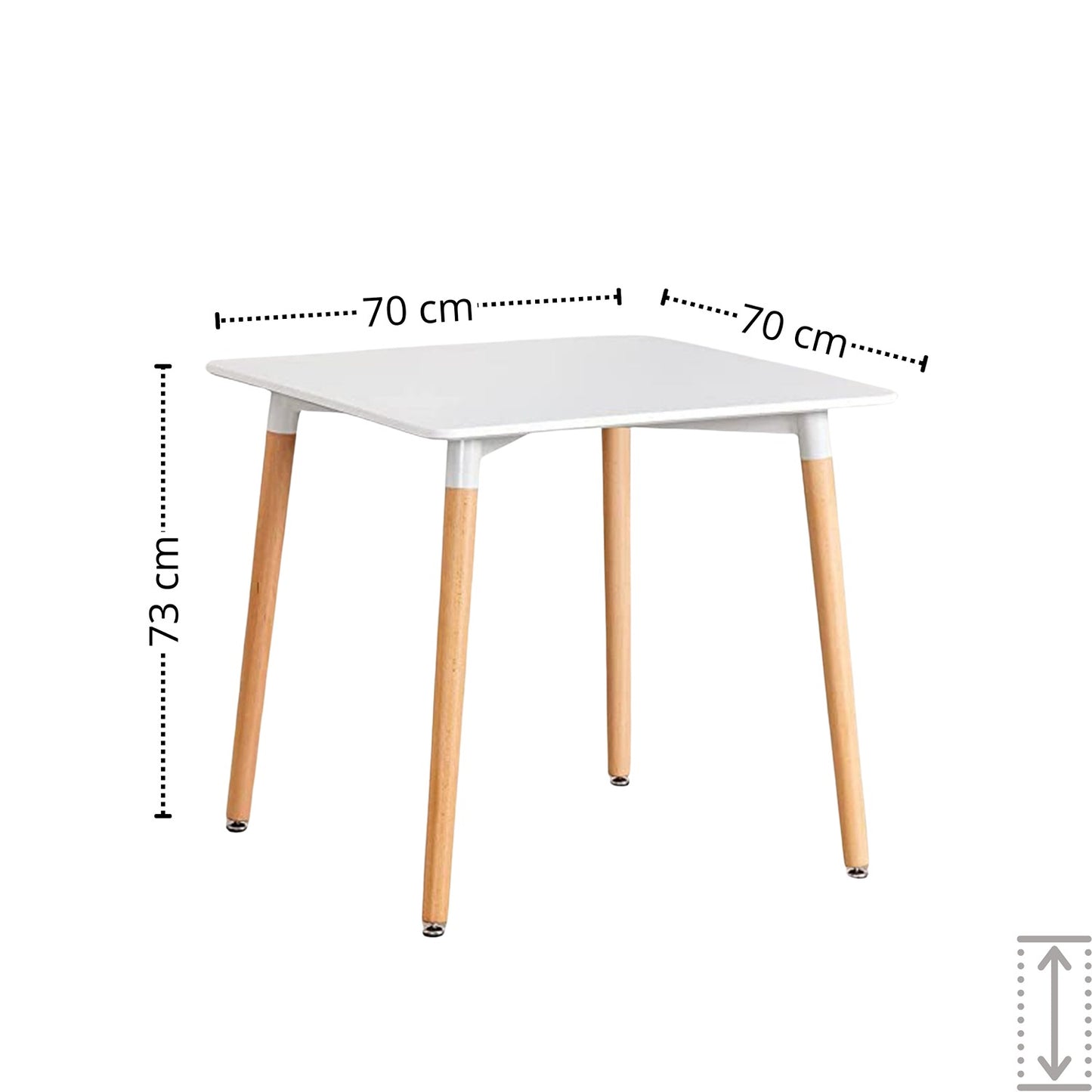 Juego de Comedor White cuadrada con 4 Sillas Eames gris