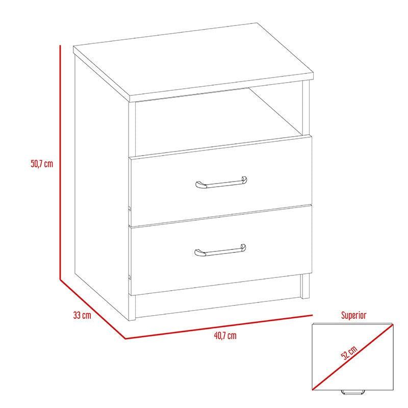 Mesa De Noche Shelf Siena + Wengue