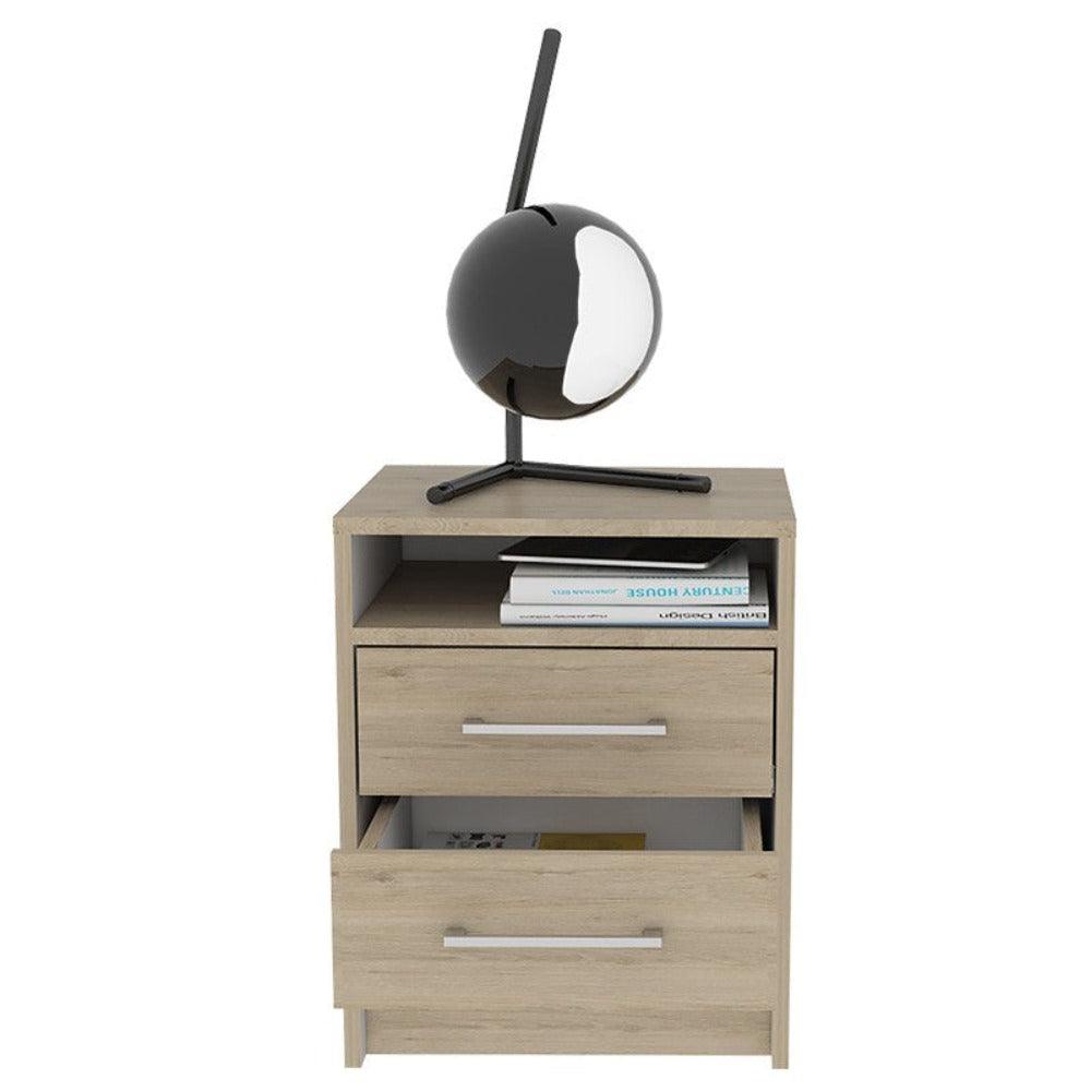 Mesa De Noche Alverna Rovere Y Blanco