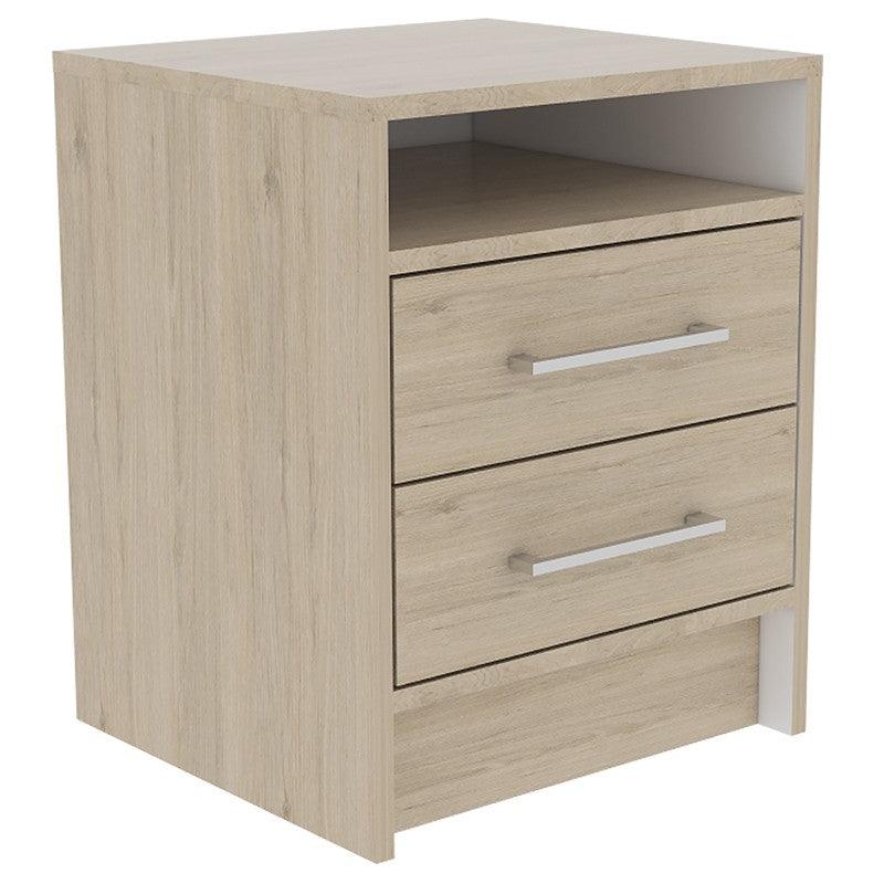 Mesa De Noche Alverna Rovere Y Blanco