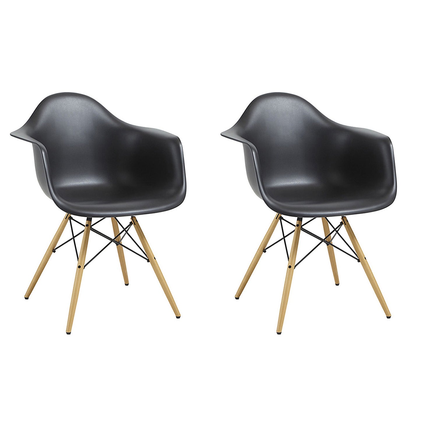 Set x2 Silla Eames Brazos Negro