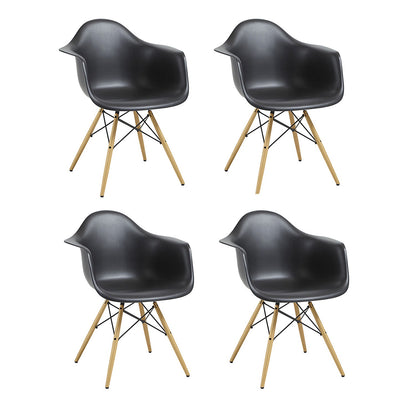 Set x4  Silla Eames Brazos Negro