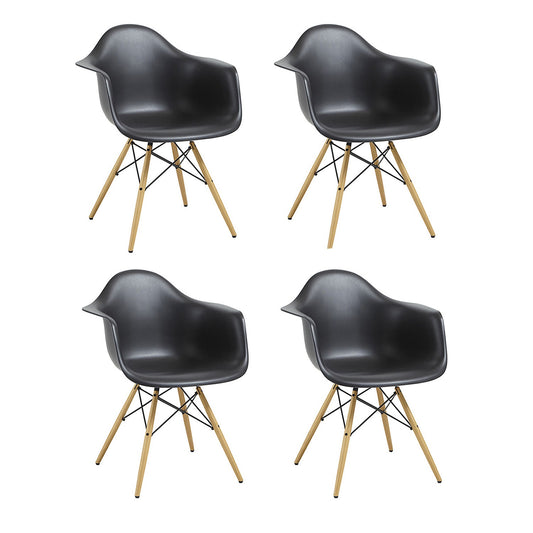 Set x4  Silla Eames Brazos Negro