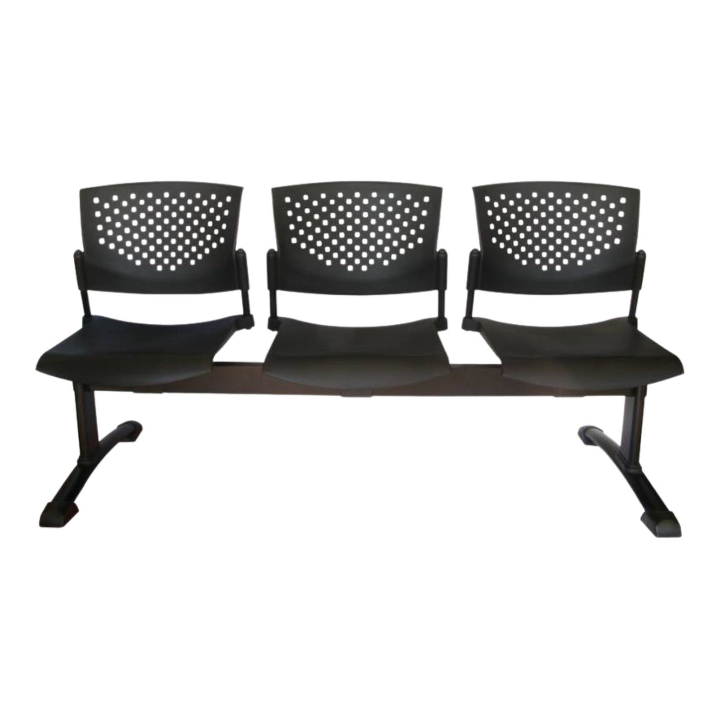 Silla Tandem 3 Puestos Base Negra FLY Negro