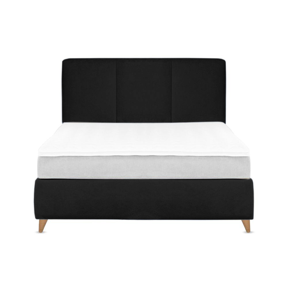 Base Cama Con Espaldar King Pretty Negro