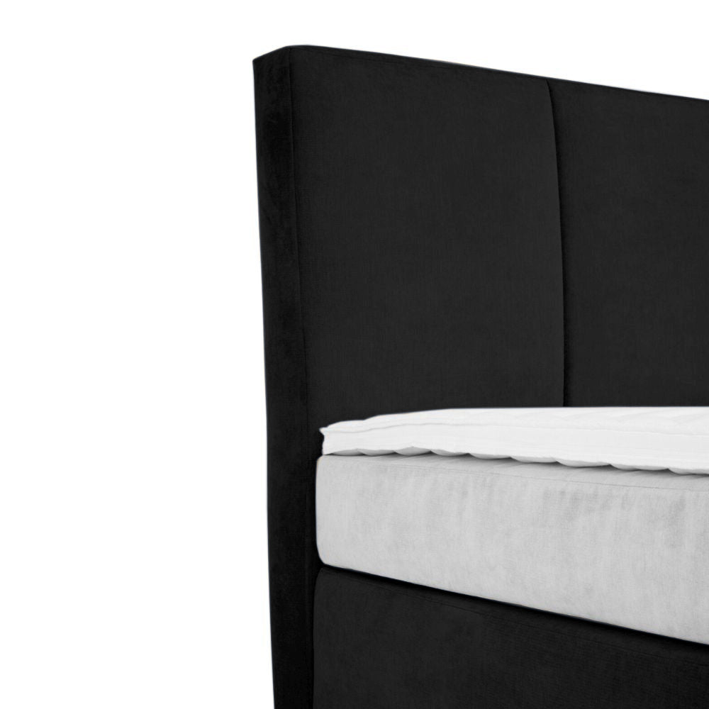 Base Cama Con Espaldar King Pretty Negro