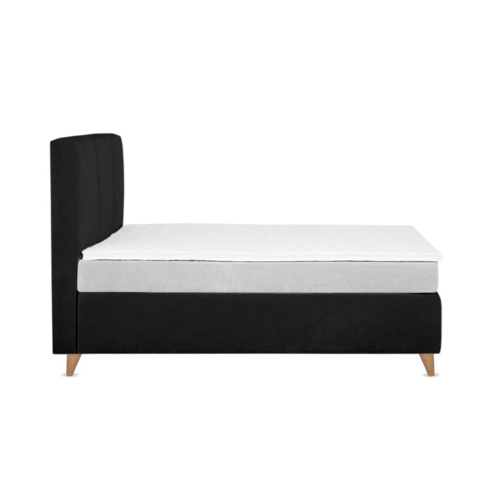 Base Cama Con Espaldar King Pretty Negro
