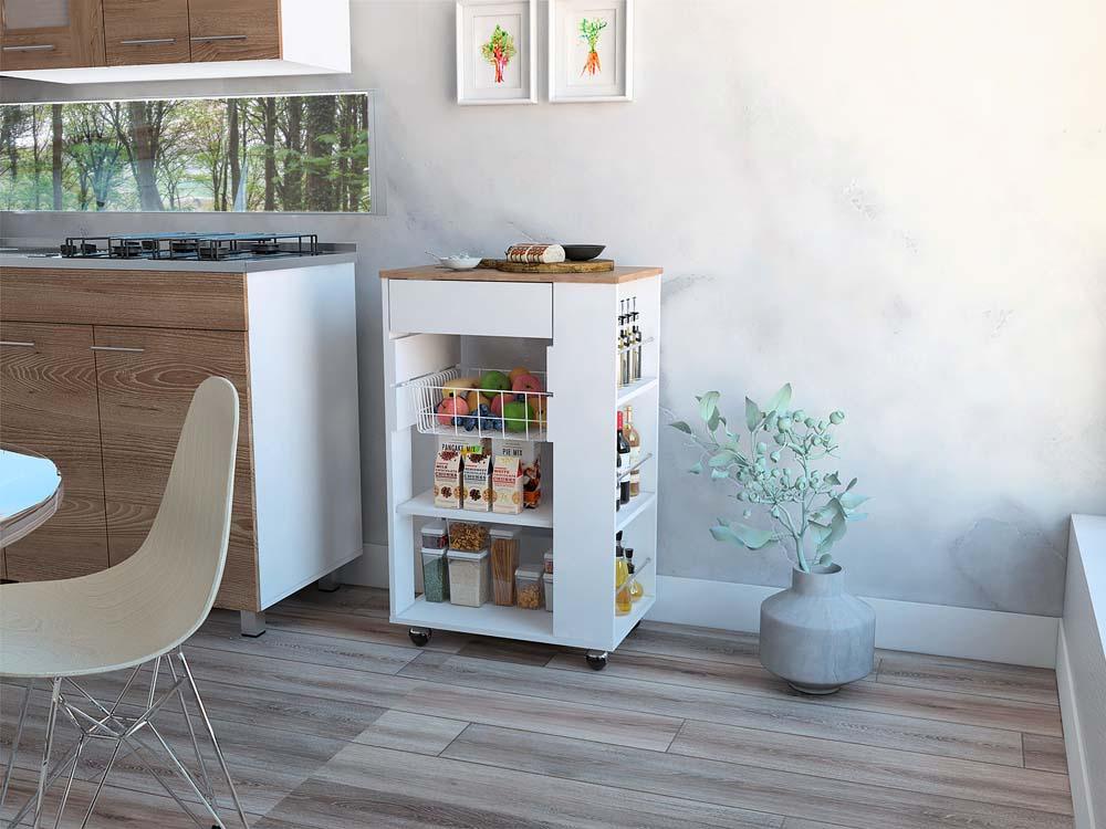 Barra De Cocina Lunas Blanco Y Miel