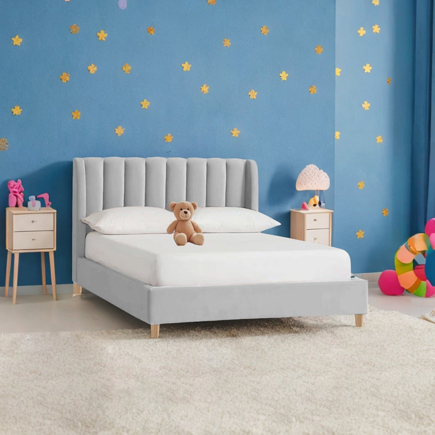 Base Cama con Espaldar Semidoble Infantil Bony 120x190x115 gris