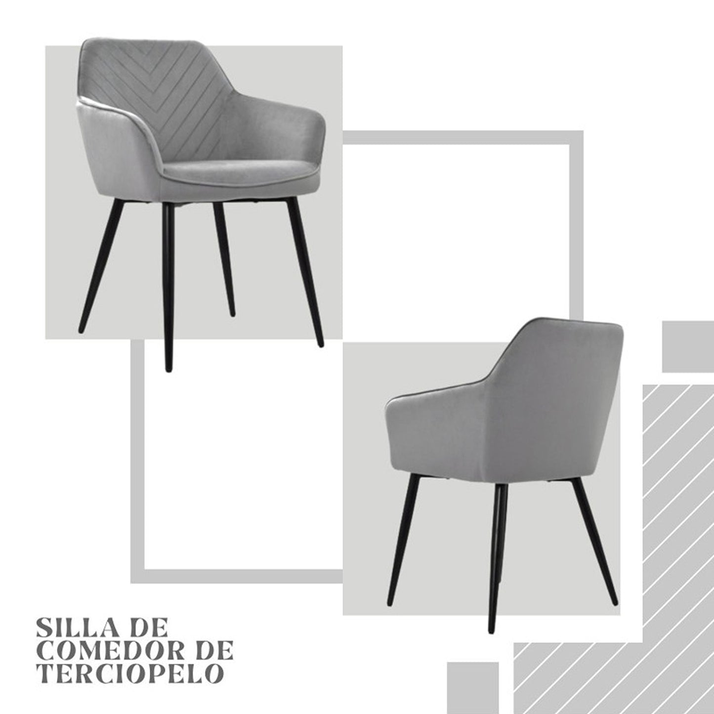 Set x6 Poltrona Piramid Gris