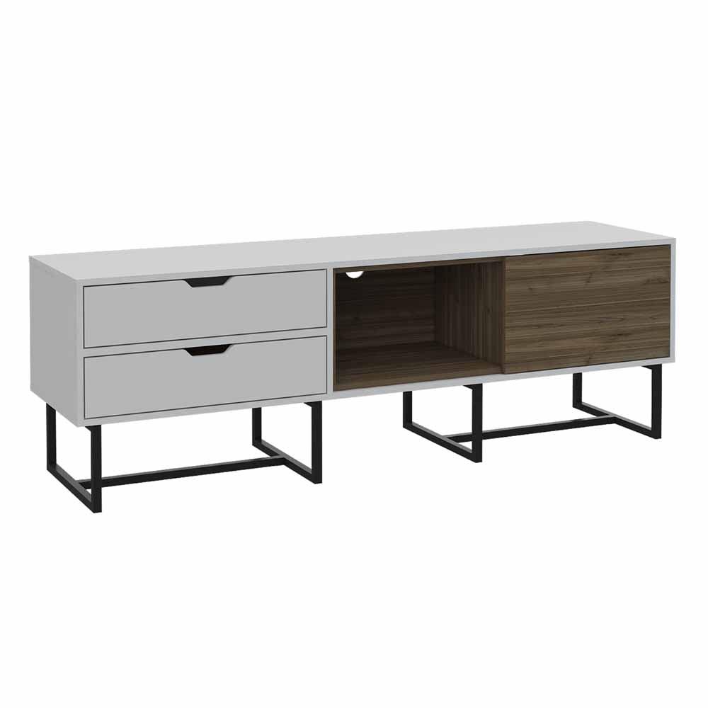 Mesa Para Tv Mirlo Blanco Y Castaño Para Televisor De Hasta 70 Pulgadas