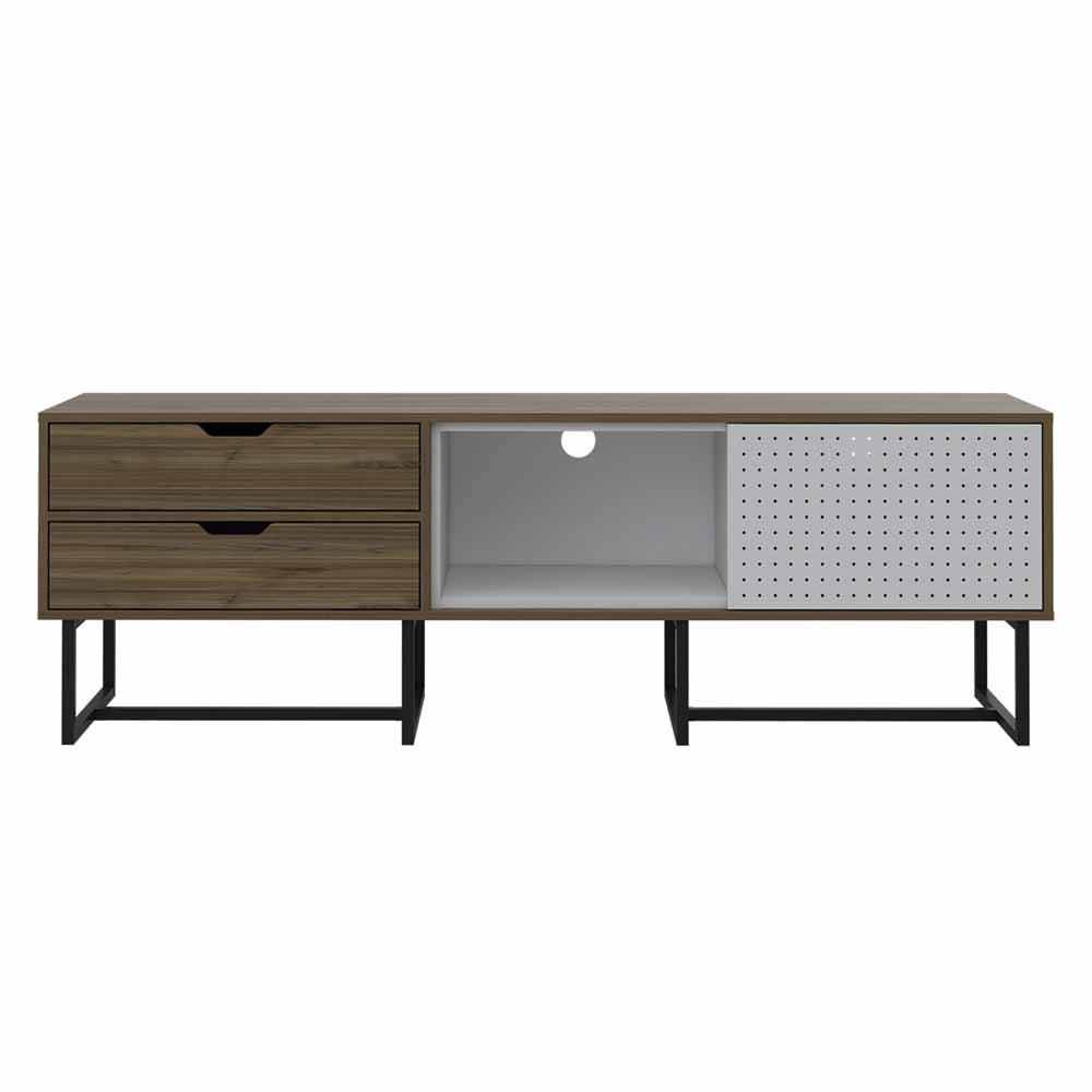 Mesa Para Tv Seblish Castaño Y Blanco Para Televisor De Hasta 70 Pulgadas
