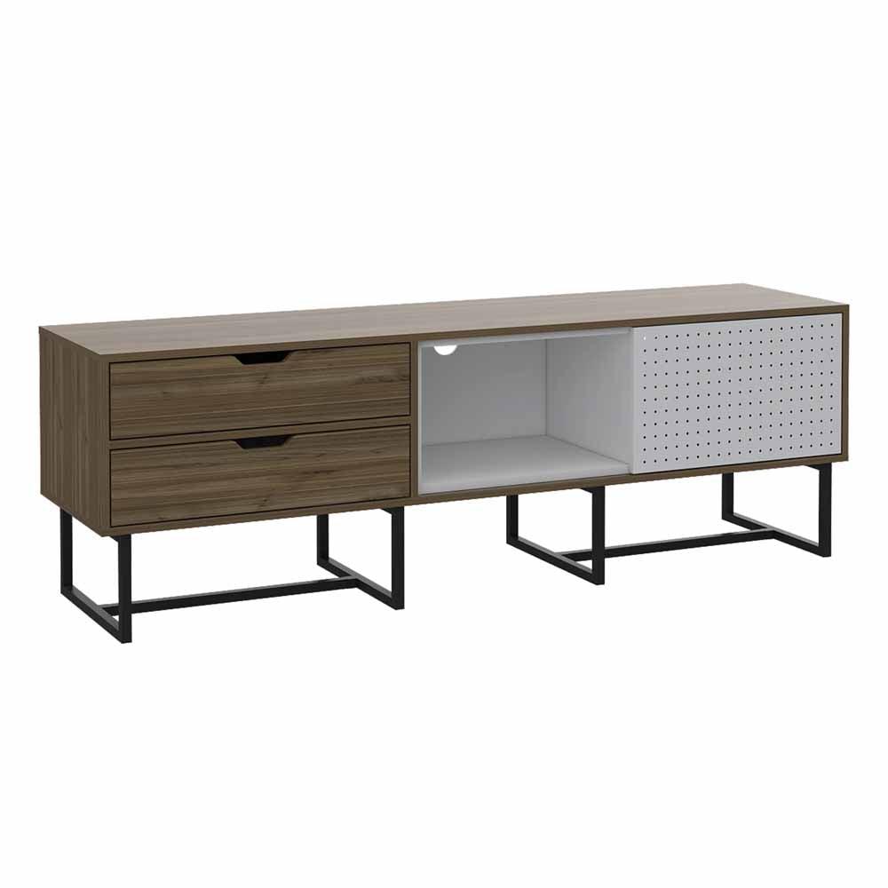 Mesa Para Tv Seblish Castaño Y Blanco Para Televisor De Hasta 70 Pulgadas