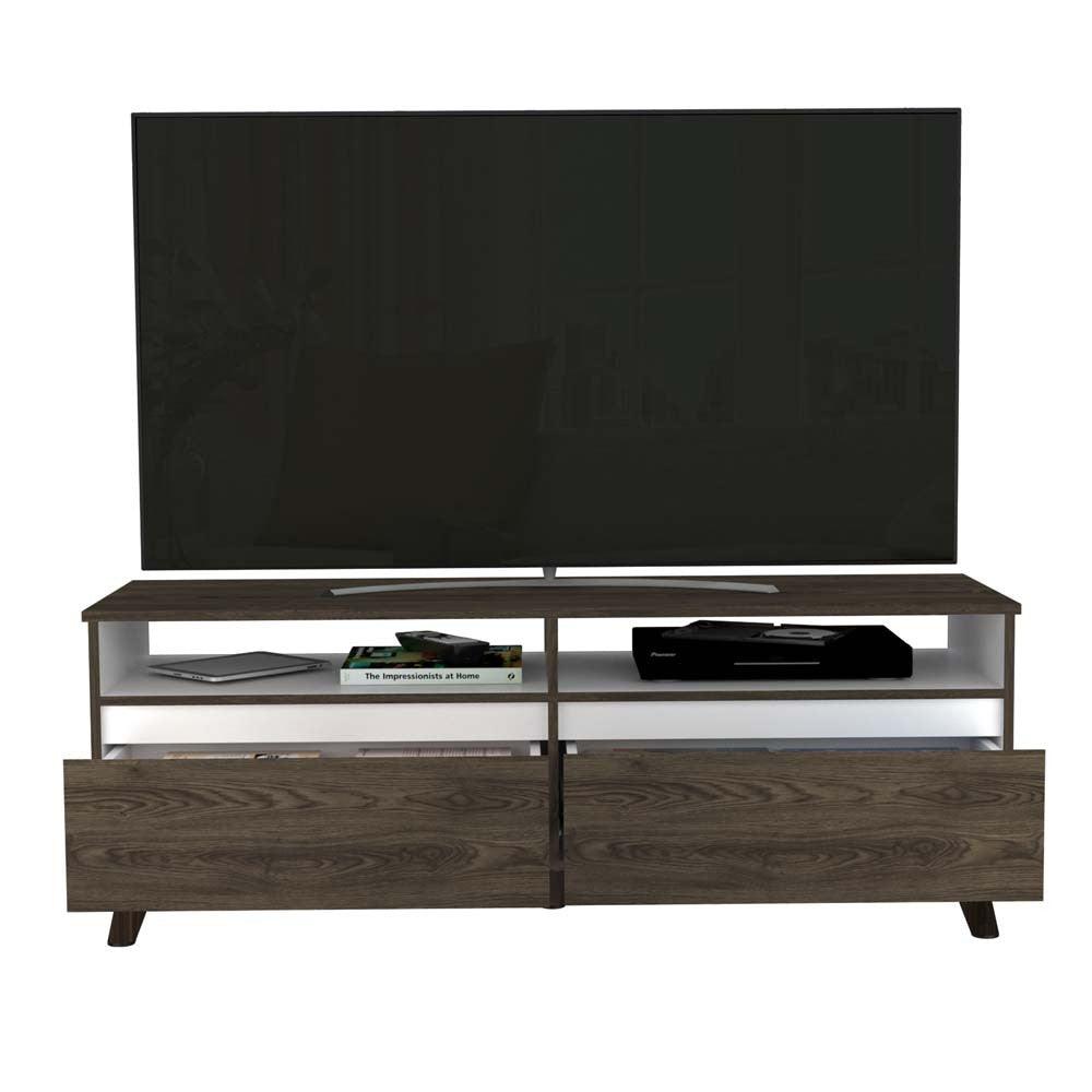 Mesa Para Tv Tennep Coñac Y Blanco Para Tv De 60"