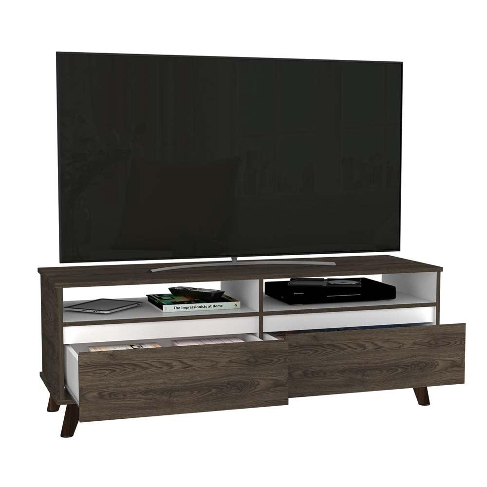 Mesa Para Tv Tennep Coñac Y Blanco Para Tv De 60"
