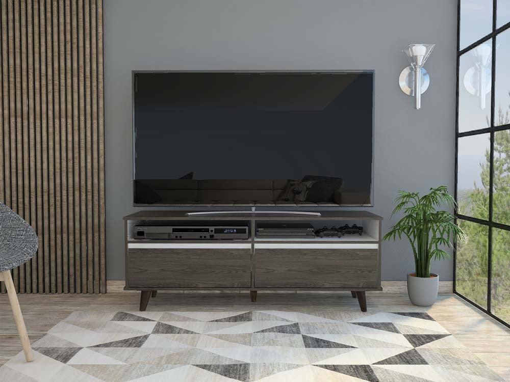 Mesa Para Tv Tennep Coñac Y Blanco Para Tv De 60"