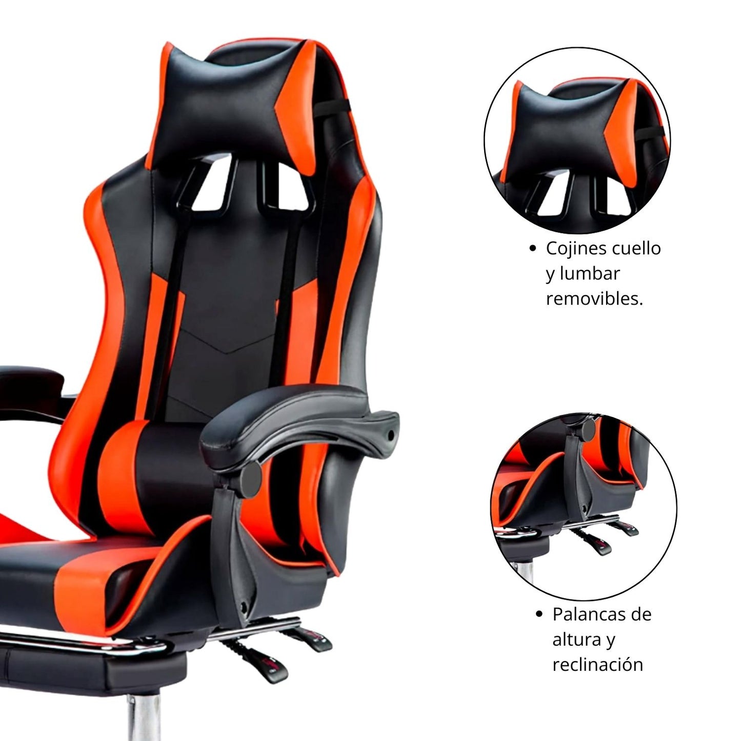 Silla Gamer Ergonomica Reclinable Kairo Rojo