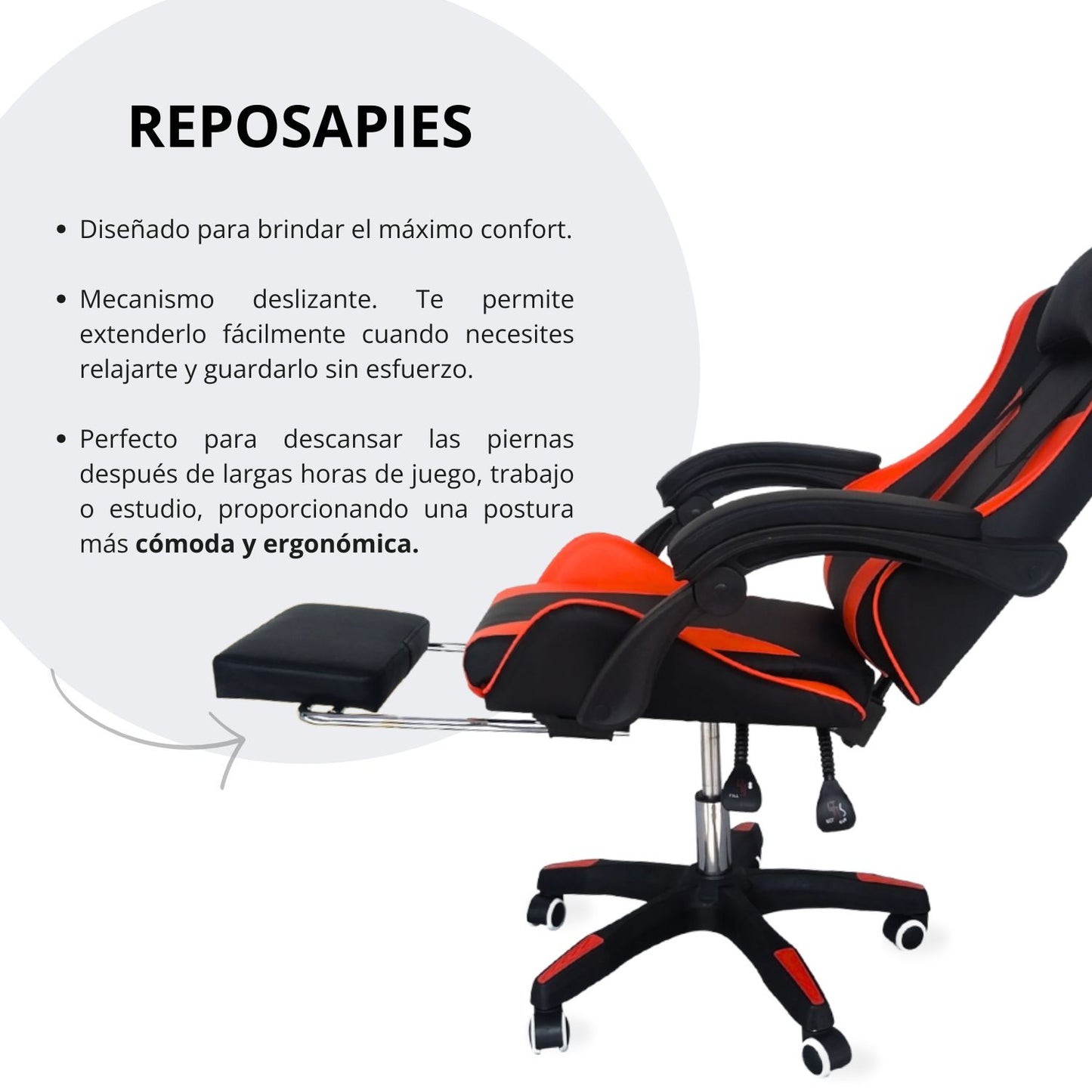 Silla Gamer Ergonomica Reclinable Kairo Rojo