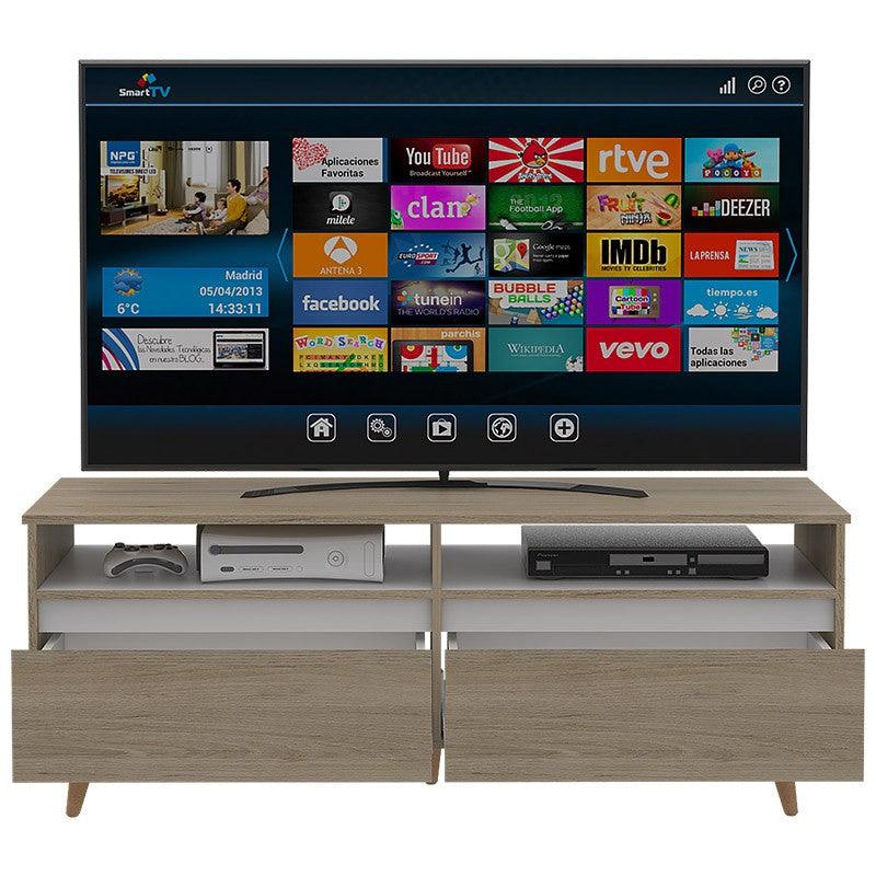 Mesa Para Tv Thurma Rovere Y Blanco Para Televisor De 65 Pulgadas