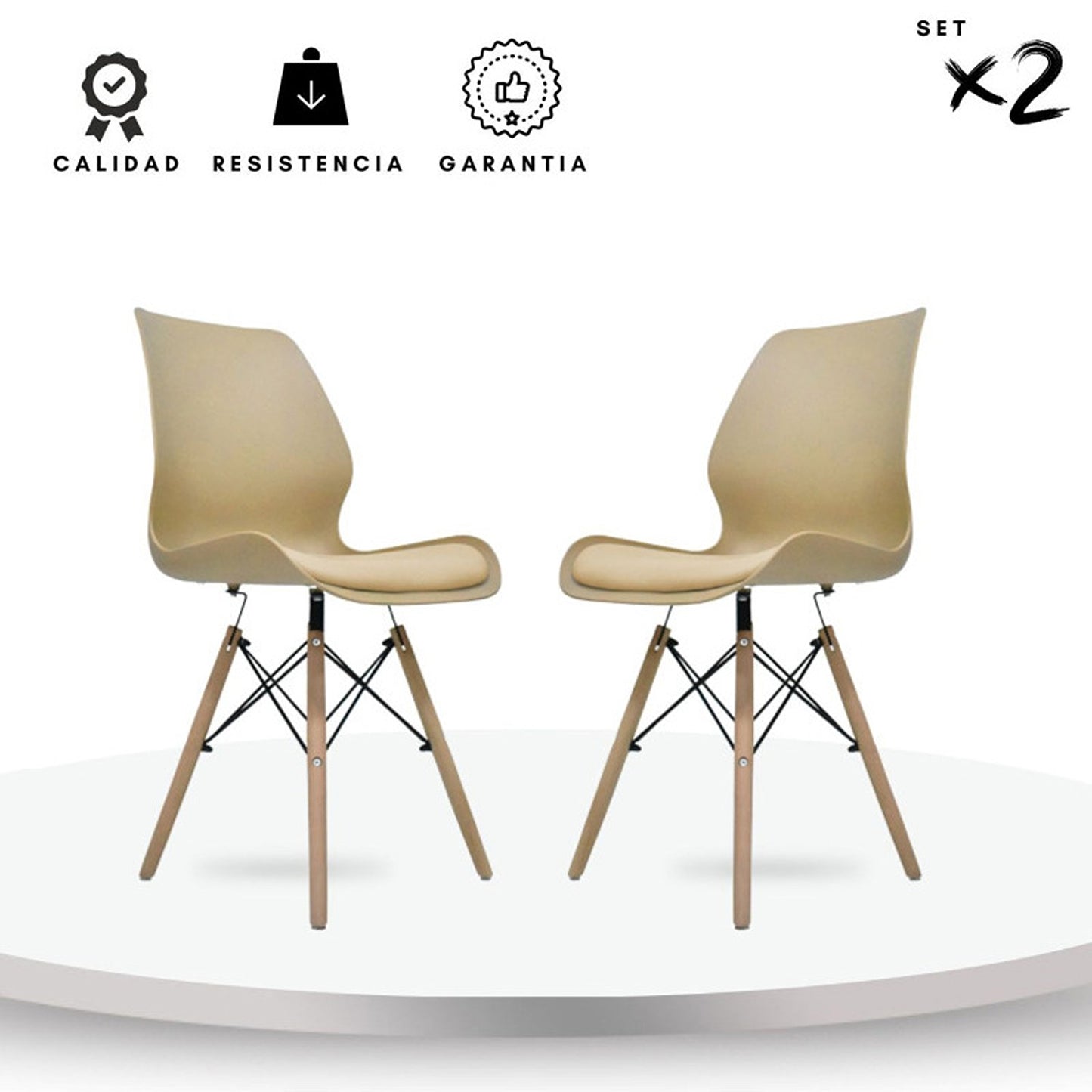 Set x2 Silla Emile Beige