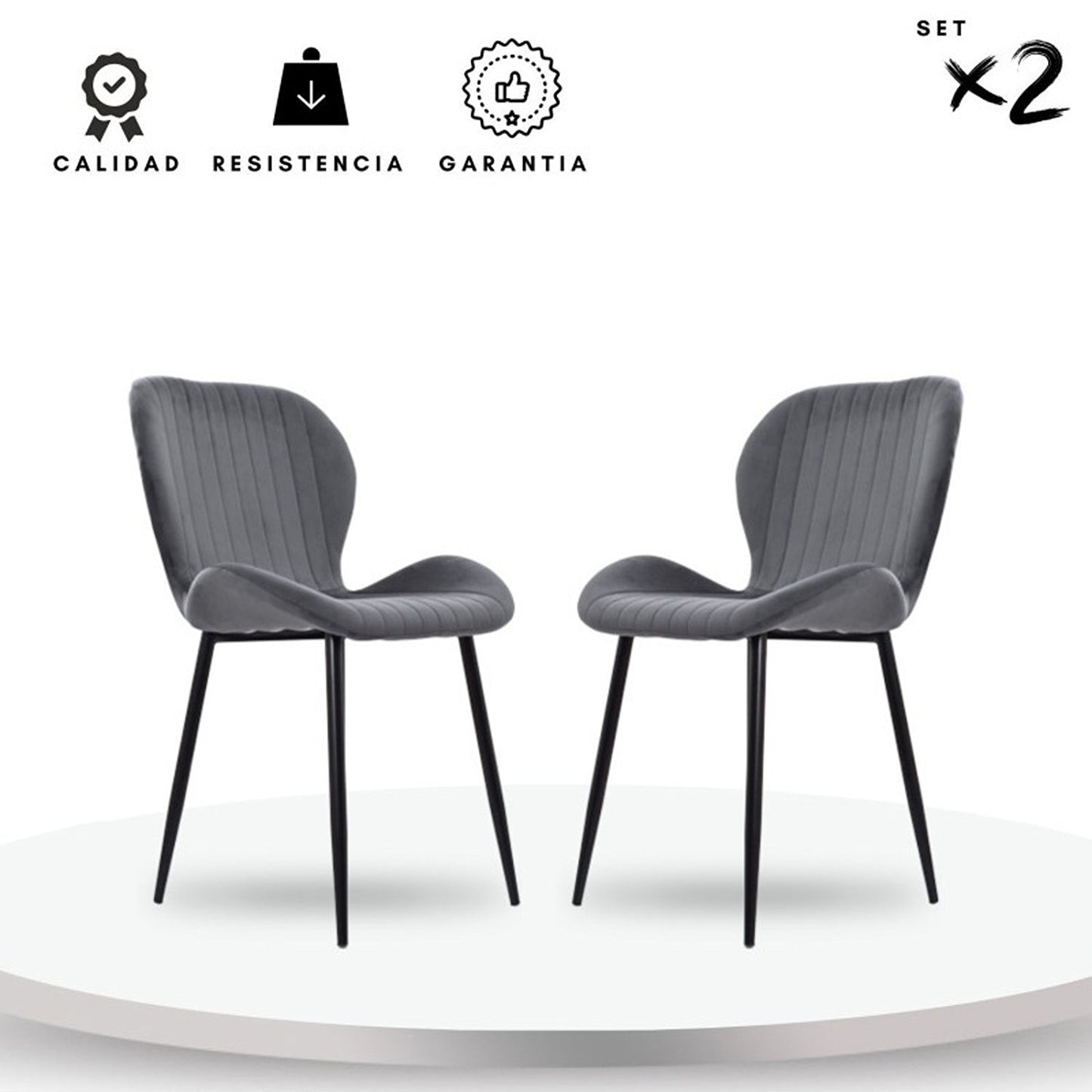 Set x2 Silla Bella Gris