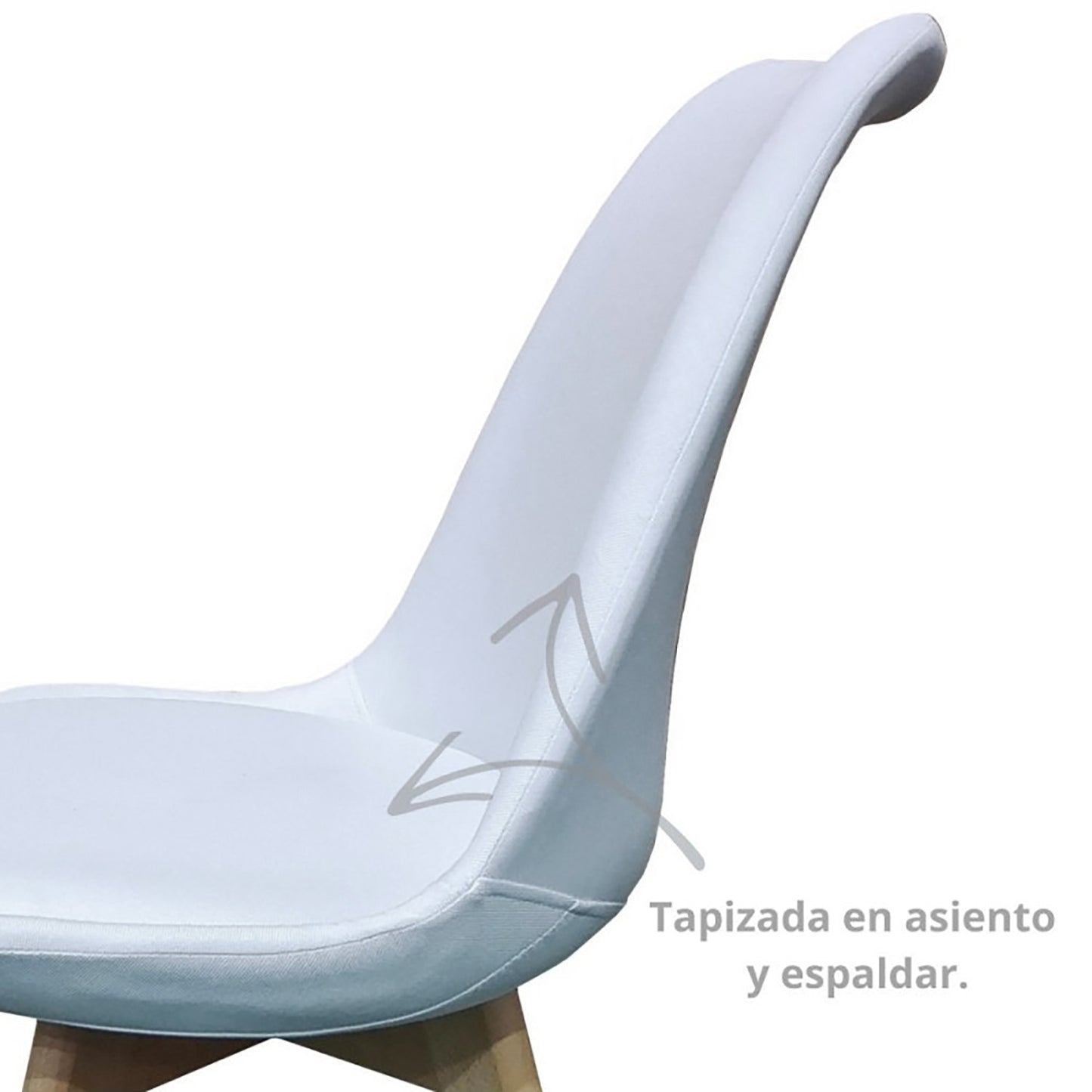 Set x4 Silla Tapizada Milano Premium Blanco