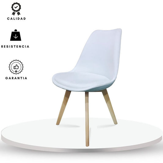Silla Tapizada Milano Premium Blanco