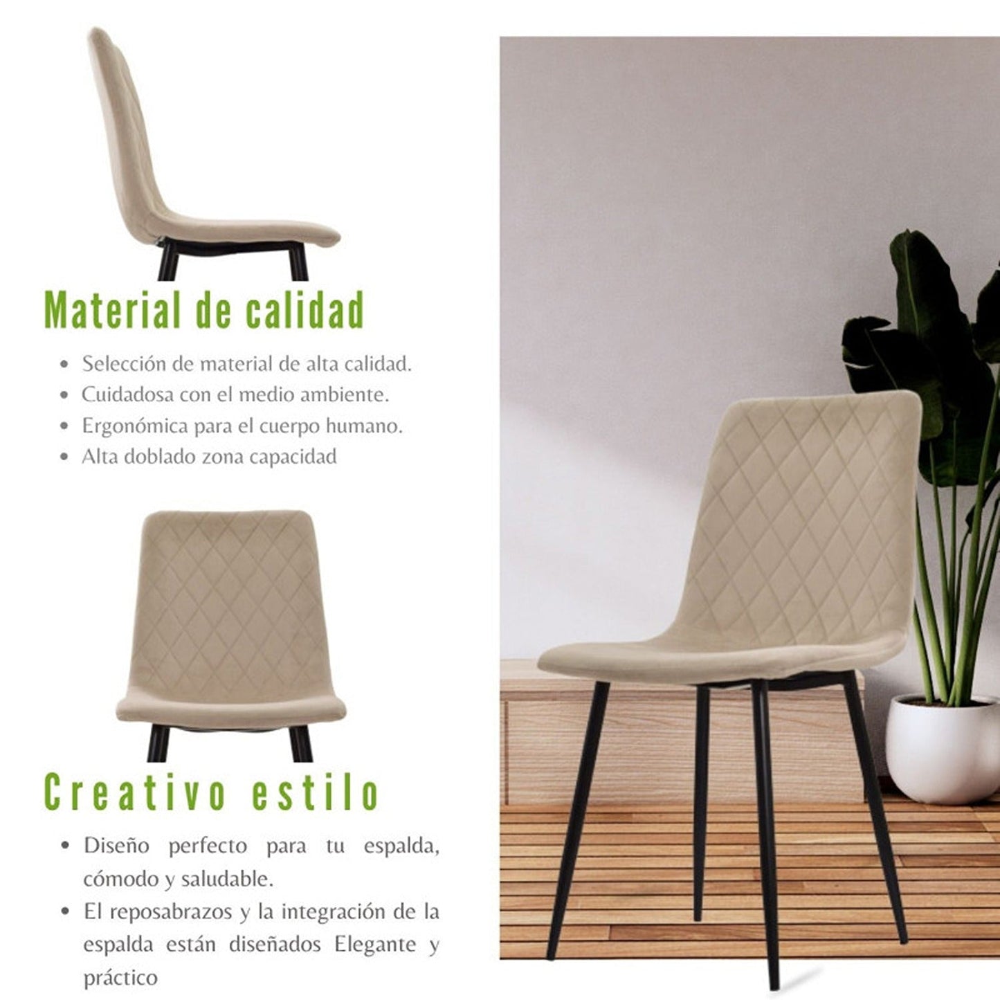 Set x6 Silla Tapizada Best Arena