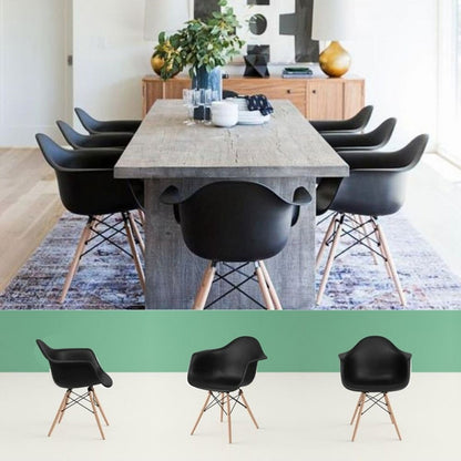 Set x4  Silla Eames Brazos Negro