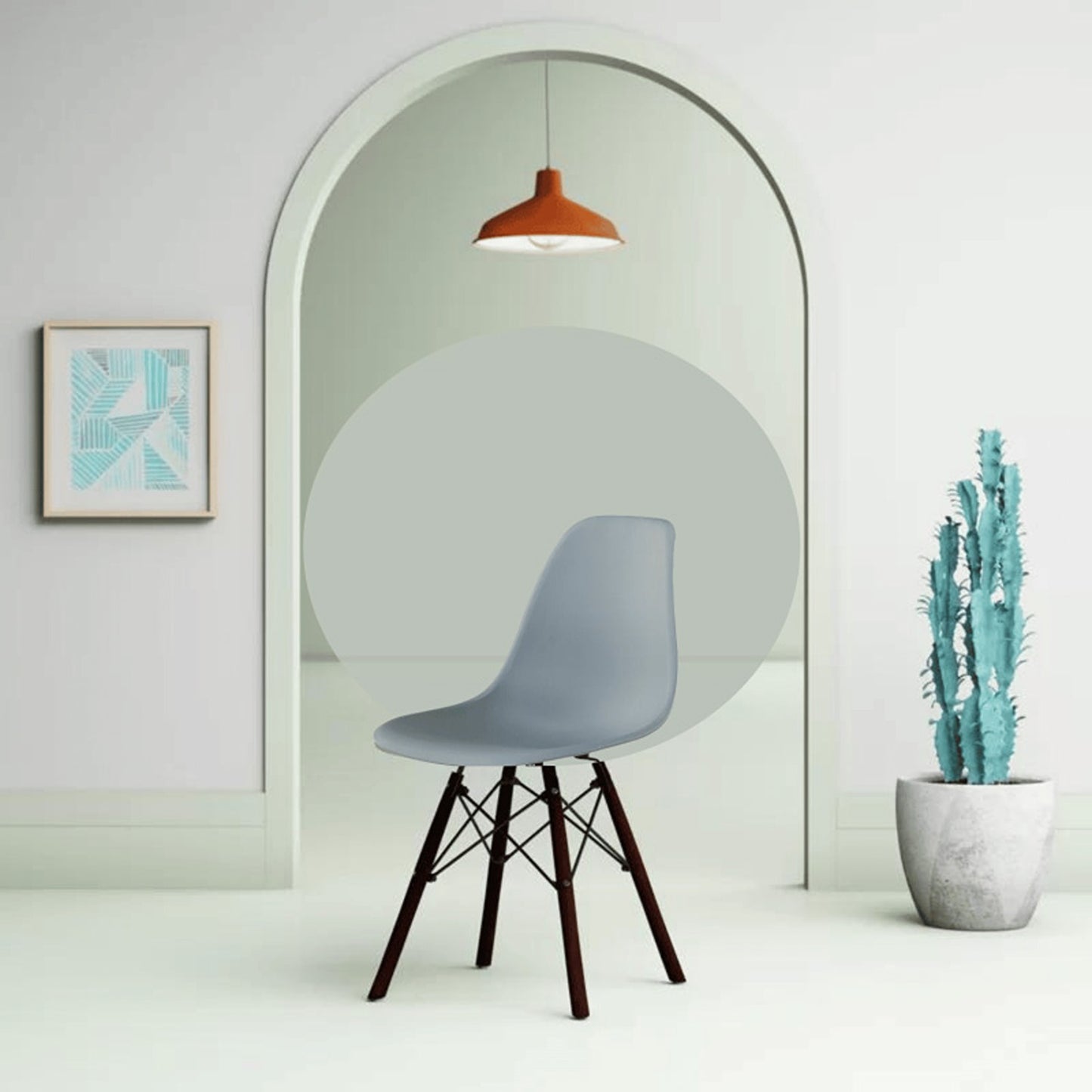 Silla Eames Patas Negra Gris