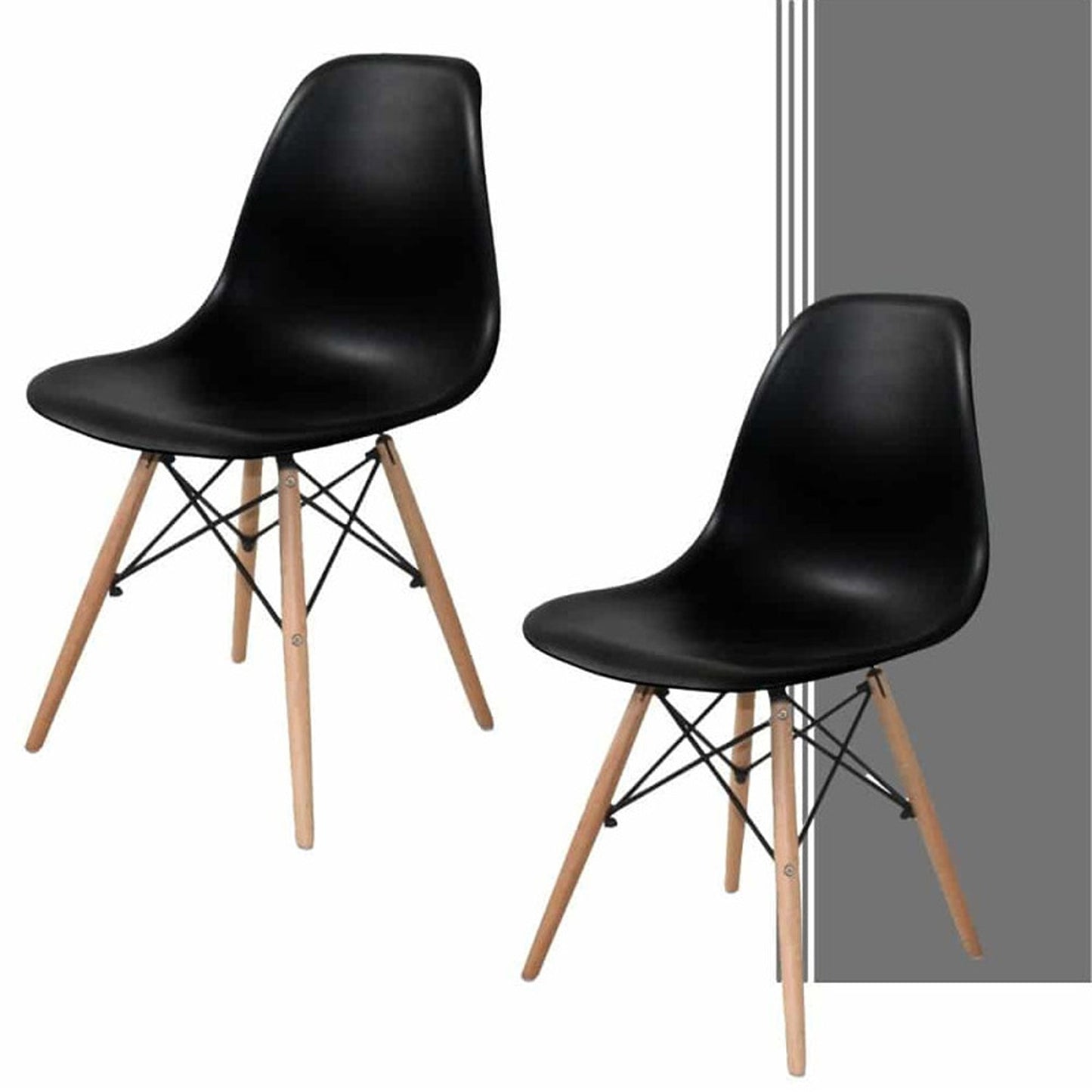 Set x2 Silla Eames Negro