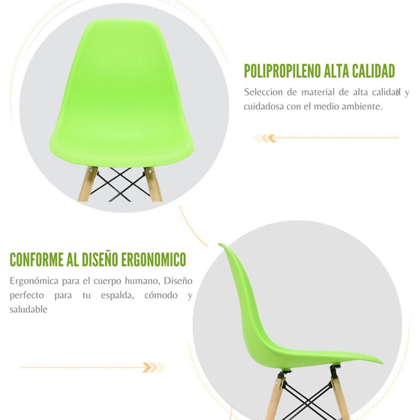 Silla Eames Verde limon