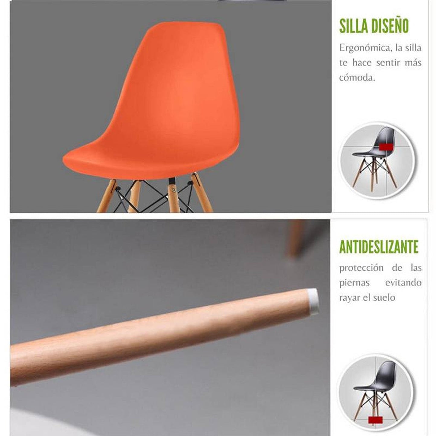 Silla Eames Naranja
