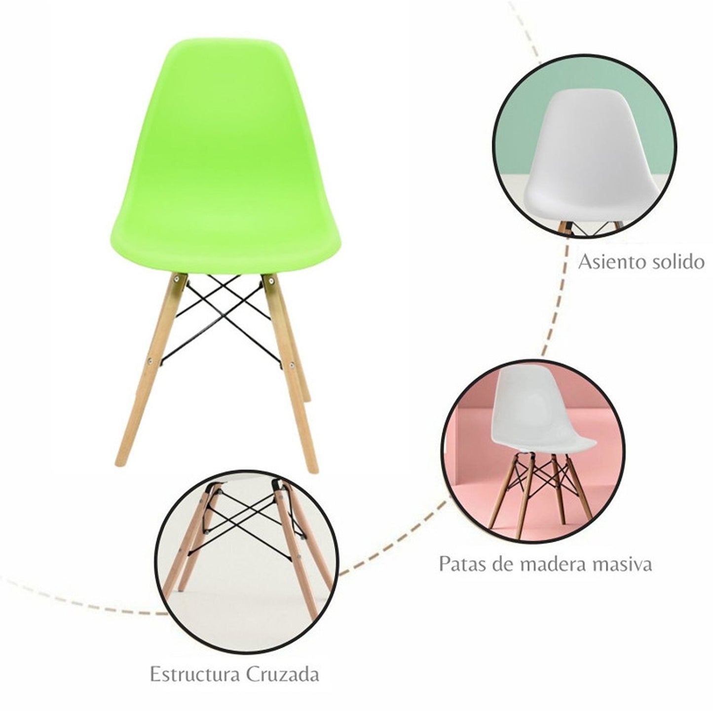 Silla Eames Verde limon