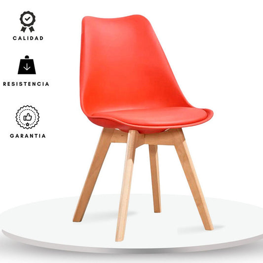 Silla Tapizada Milano Rojo