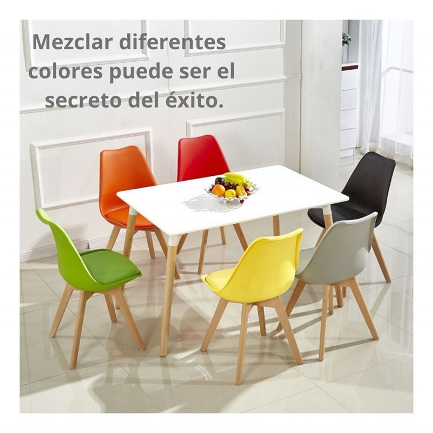 Set x4 Silla Tapizada Milano Rojo