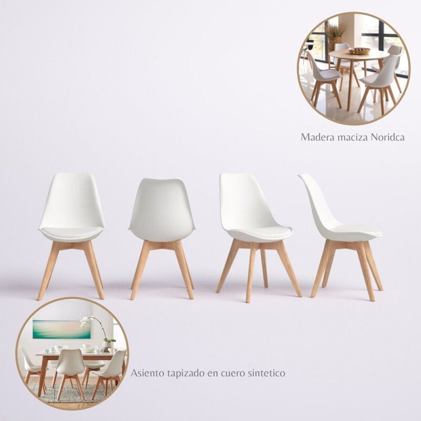 Silla Tapizada Milano Blanco