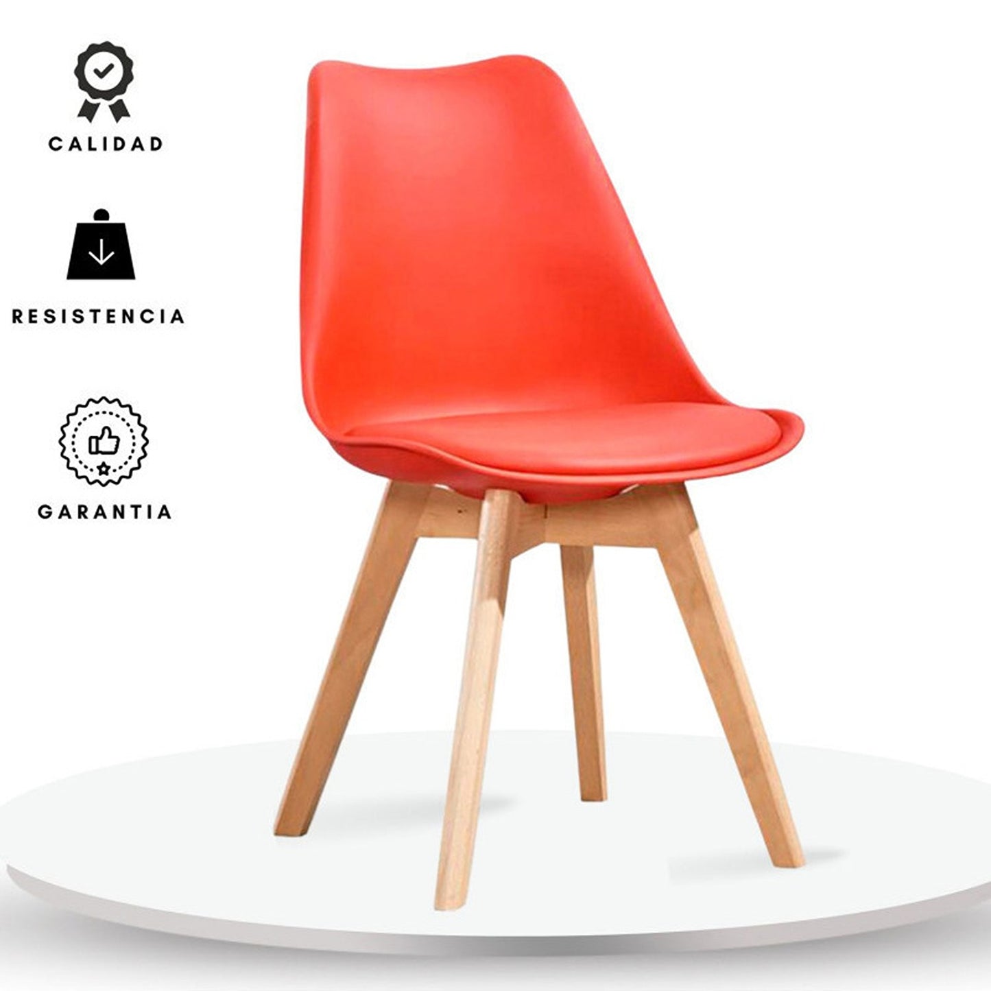 Set x4 Silla Tapizada Milano Rojo
