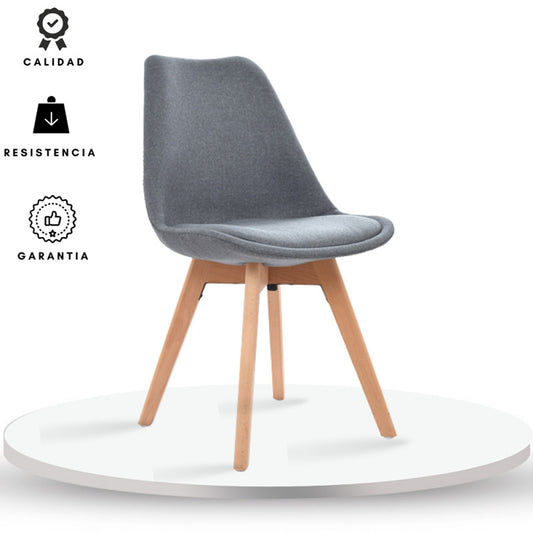 Silla Tapizada Milano Paño Gris
