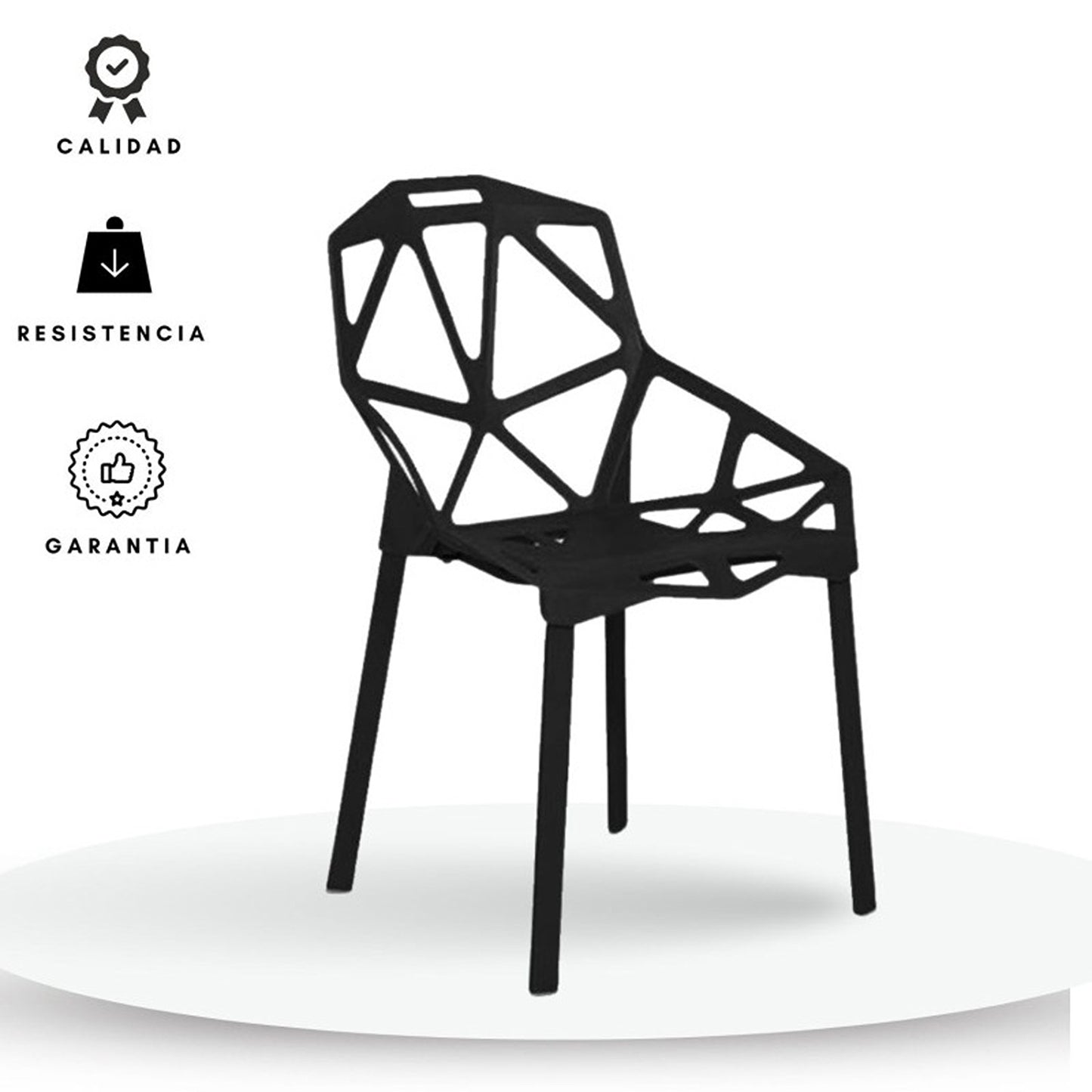 Silla Moderna Triangulo Negro