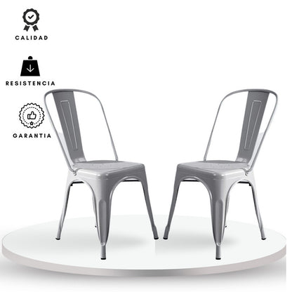 Set x2 Silla Turca Gris plata