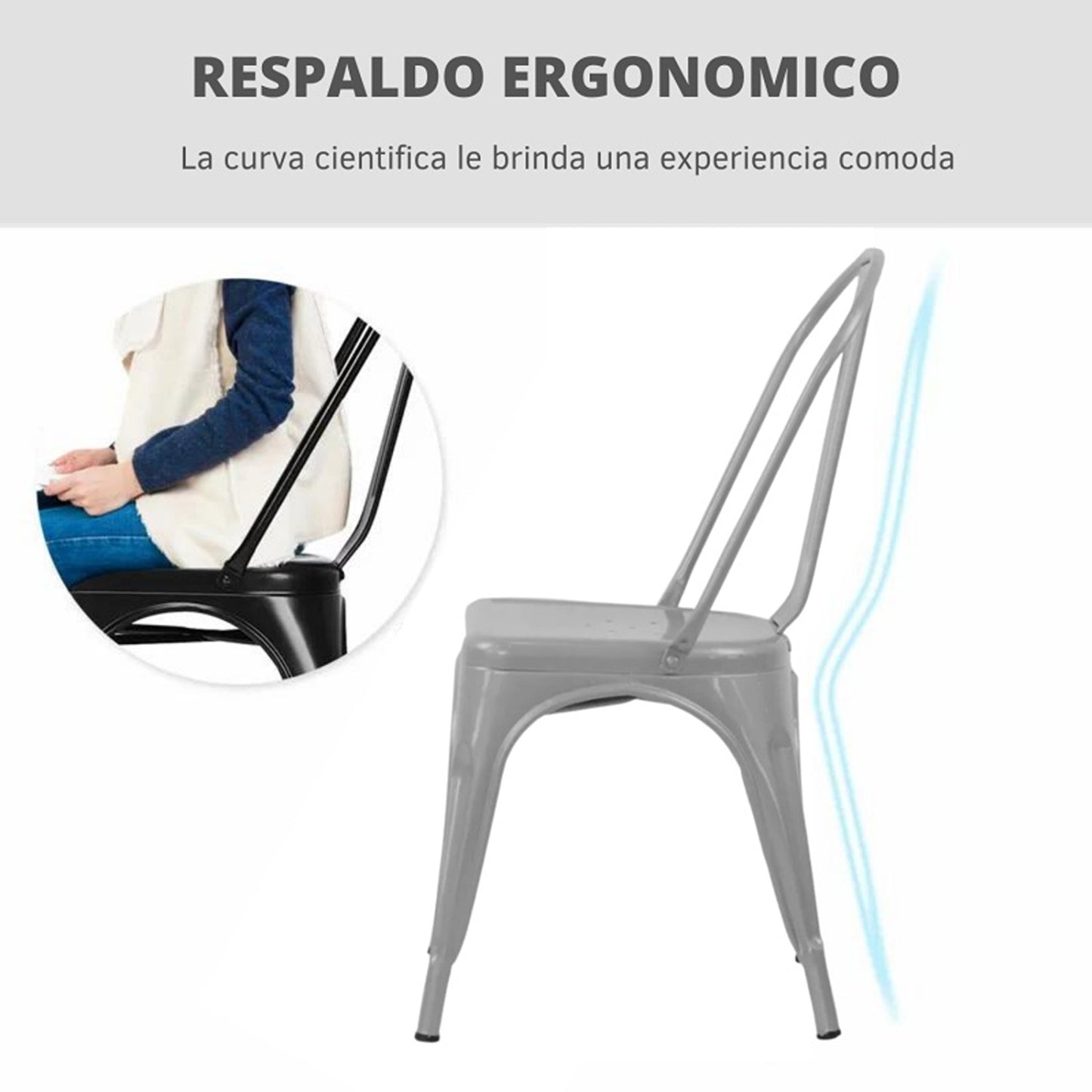 Set x4 Silla Turca Gris Plata