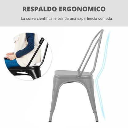Set x4 Silla Turca Gris Plata