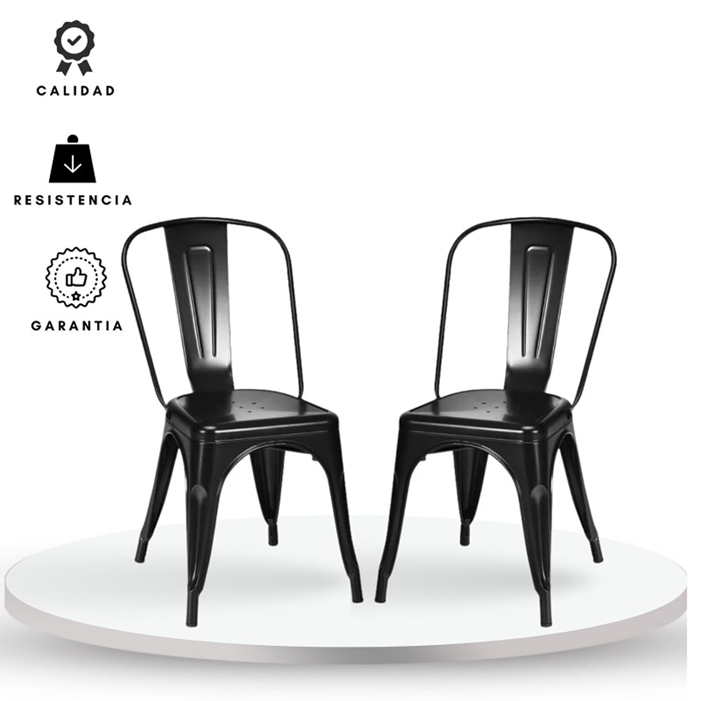 Set x2 Silla Turca Negro