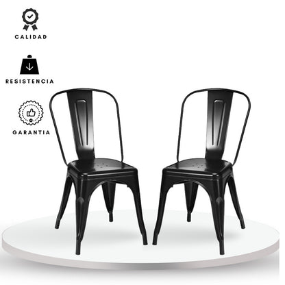 Set x2 Silla Turca Negro