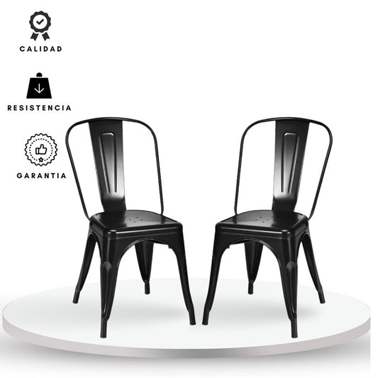 Set x2 Silla Turca Negro