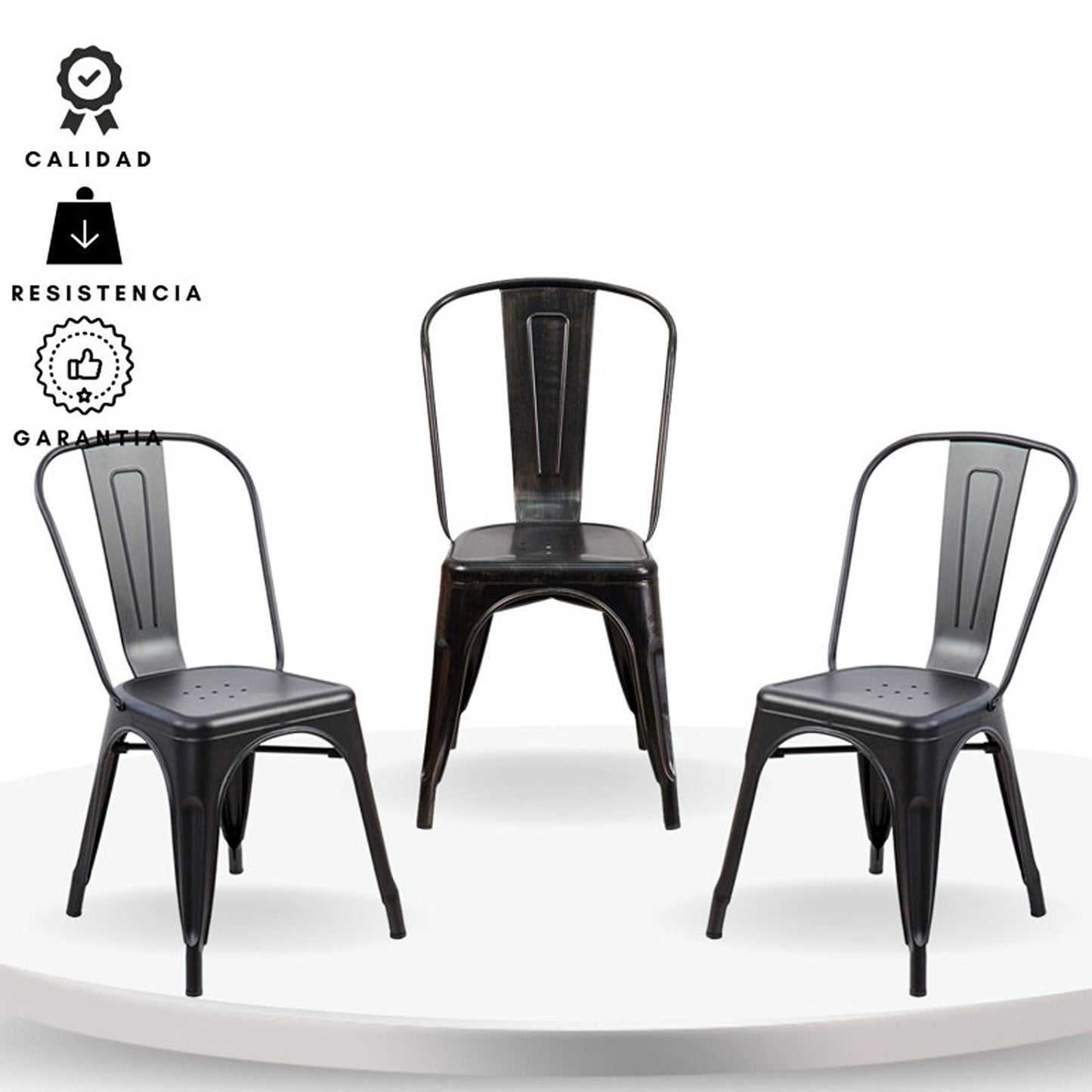 Set x3 Silla Turca Negro